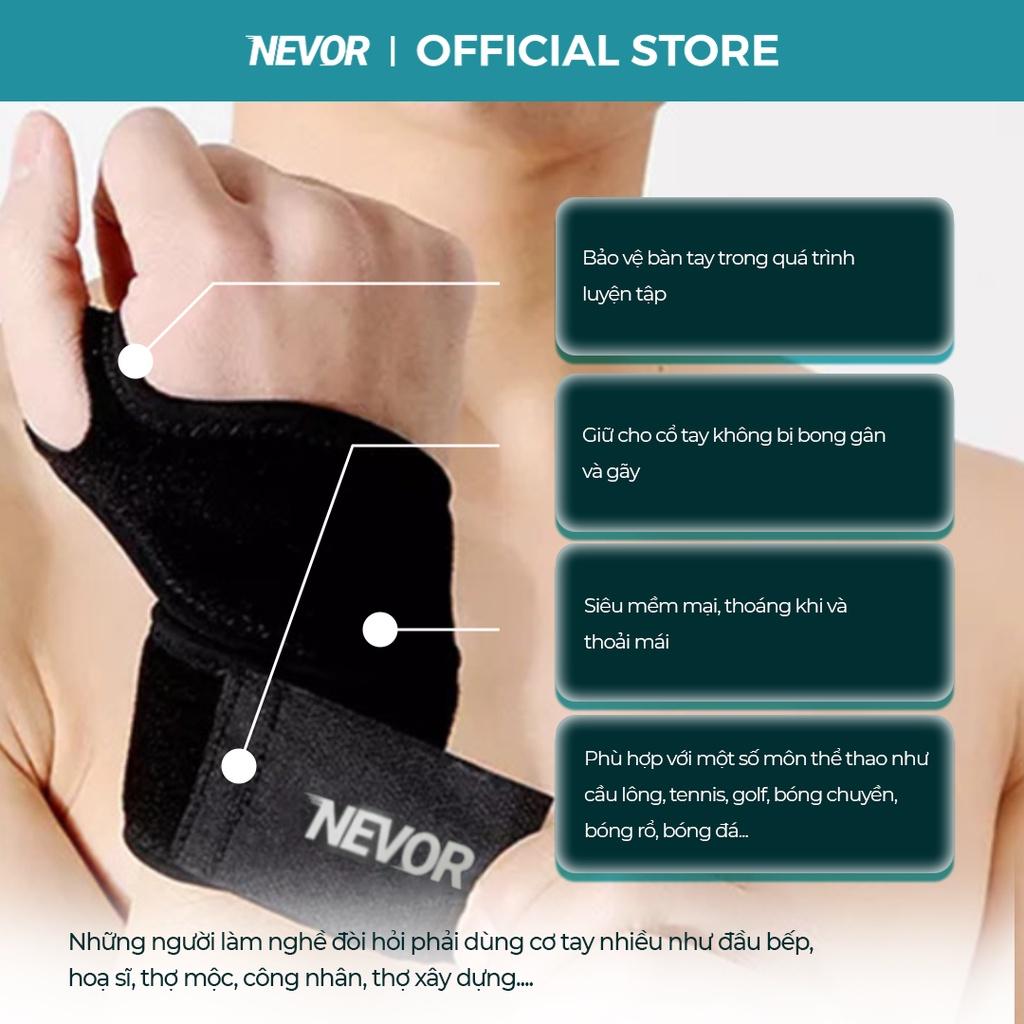Băng quấn cổ tay xỏ ngón tập Gym Nevor BQT02 co dãn mạnh bảo vệ, giảm thiểu chấn thương cổ tay