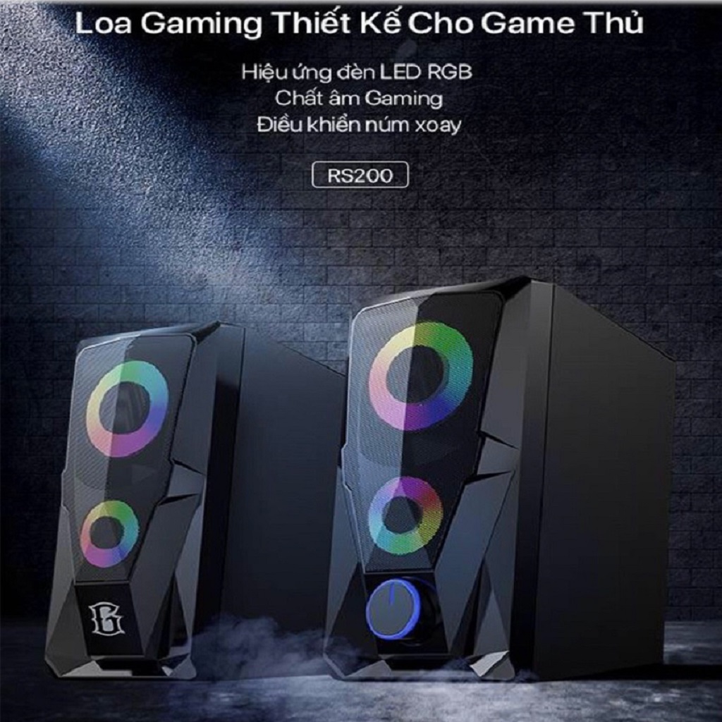 Loa máy tính, Loa vi tính gamming,Loa PC Loa ROBOT RS200 nhỏ gọn, giá rẻ có LED RGB đổi màu- Hàng chính hãng bảo hành 12 tháng