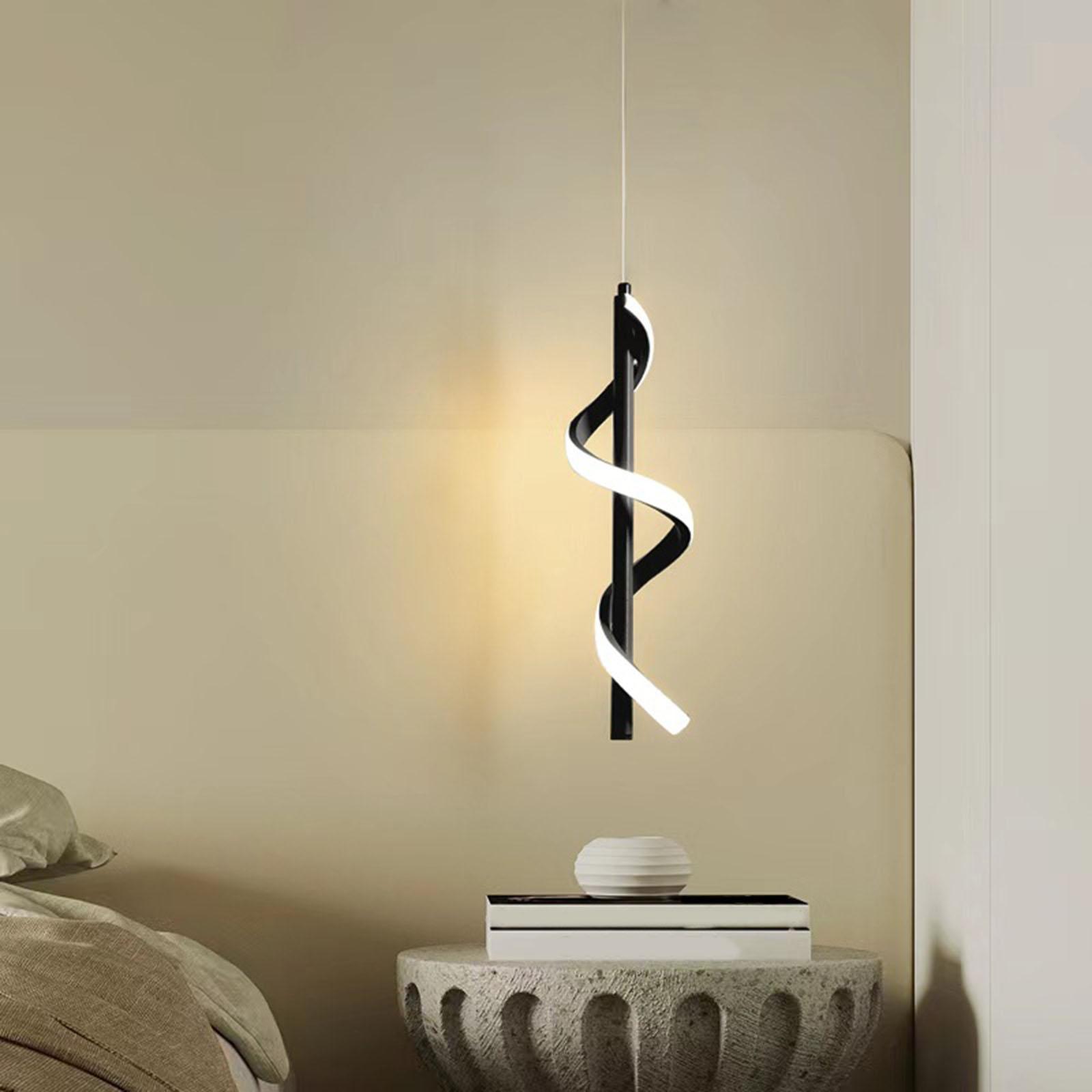 LED Pendant Light Hanging Lamp Modern Decor Lighting Adjustable Chandelier Spiral Ceiling Light Fixture for Club Loft Entryway Porch Hallway