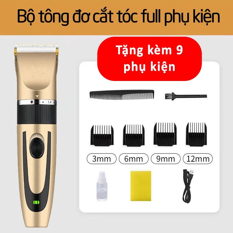 Tông đơ cắt tóc không dây tặng kèm 9 phụ kiện cắt tóc - 1049