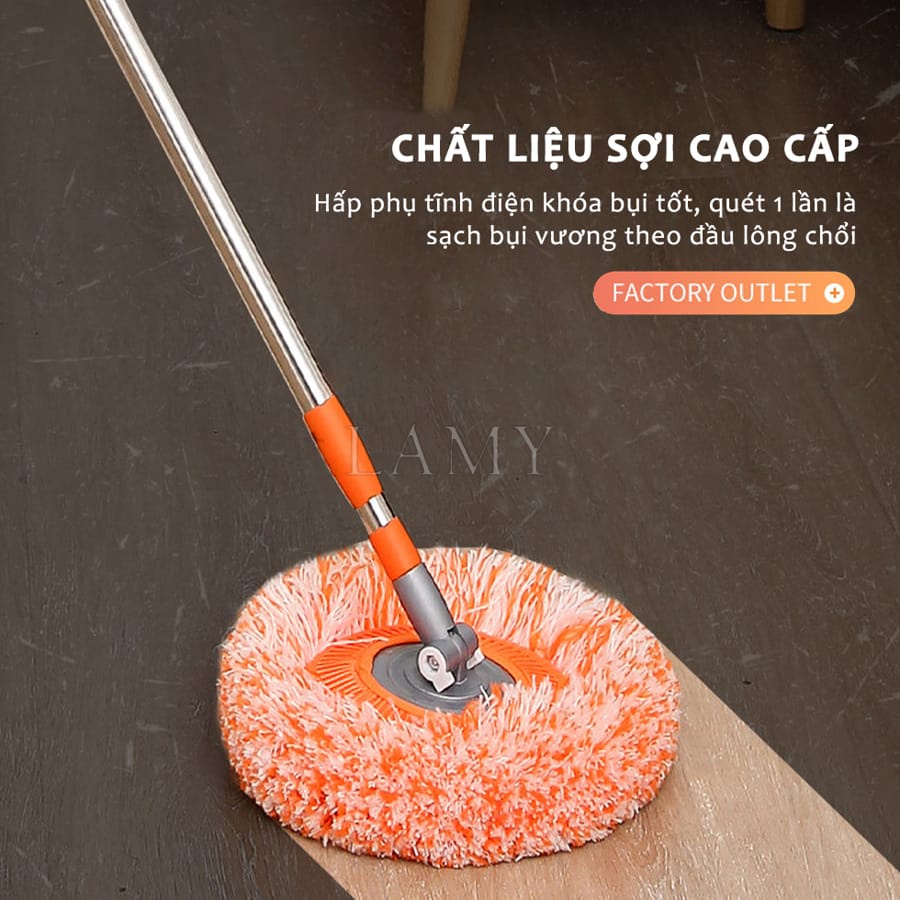 Chổi Quét Trần Nhà Cán Kéo Dài 180Cm ,Cây Lau Trần Nhà Hình Hoa Hướng Dương Xoay 180 Độ Giúp Bạn Làm Sạch Mọi Ngóc Ngách - HÀNG CHÍNH HÃNG MINIIN