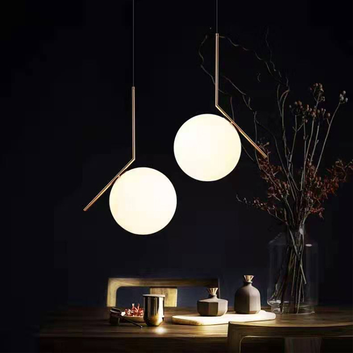 Đèn thả trần trang trí cao cấp hiện đại hình cầu trang nhã mạ Crom đẹp mắt MOON LAMP - đã bao gồm bóng LED