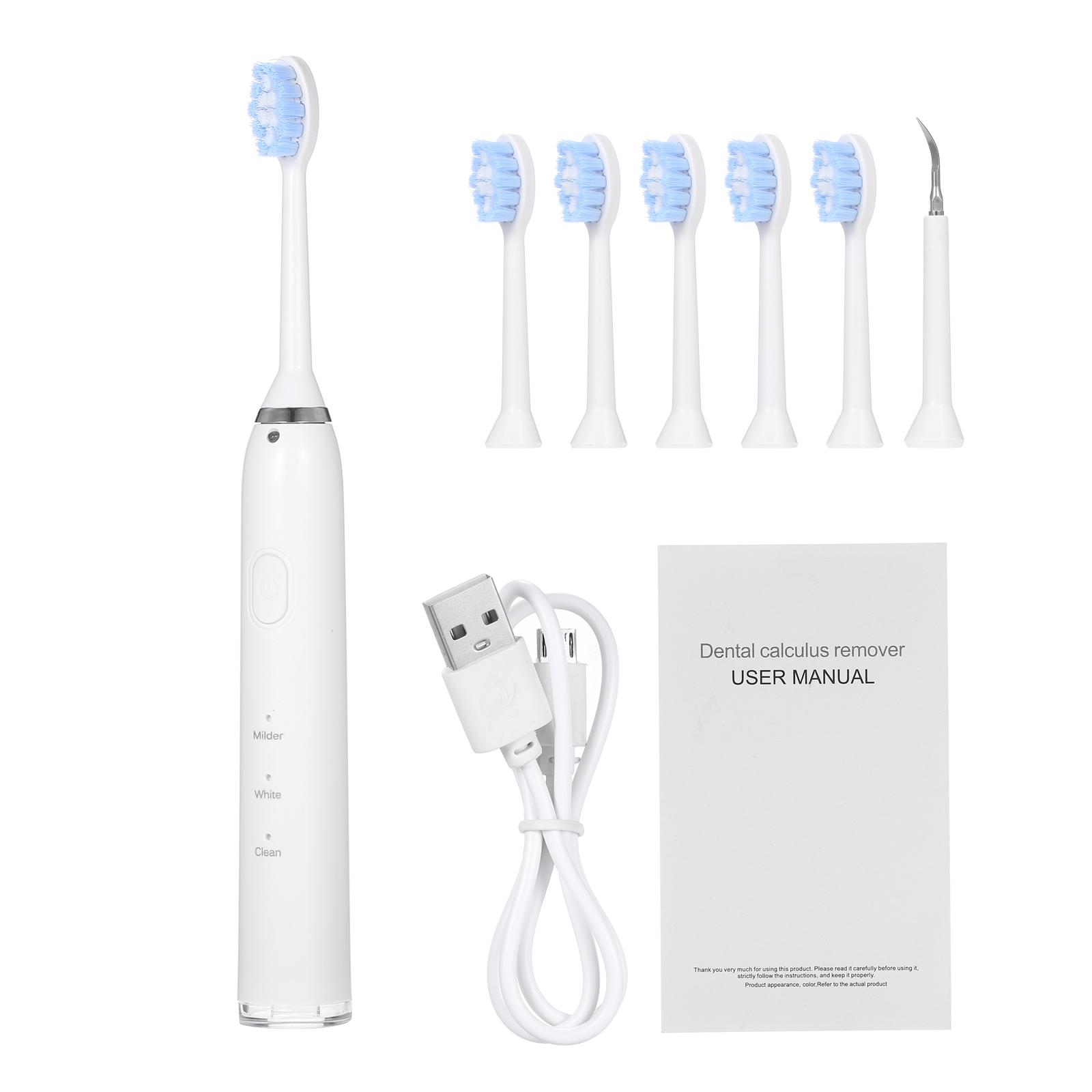 IPX6 Waterproof USB Charging Electric Teeth Cleaner 6 Brush Heads Electric Toothbrush