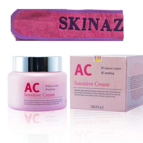 Kem Dưỡng Da Skinaz dành Cho Da Nhạy Cảm Sensitive Cream (100ml) - Tặng kèm Băng đô xinh xắn (ngẫu nhiên)