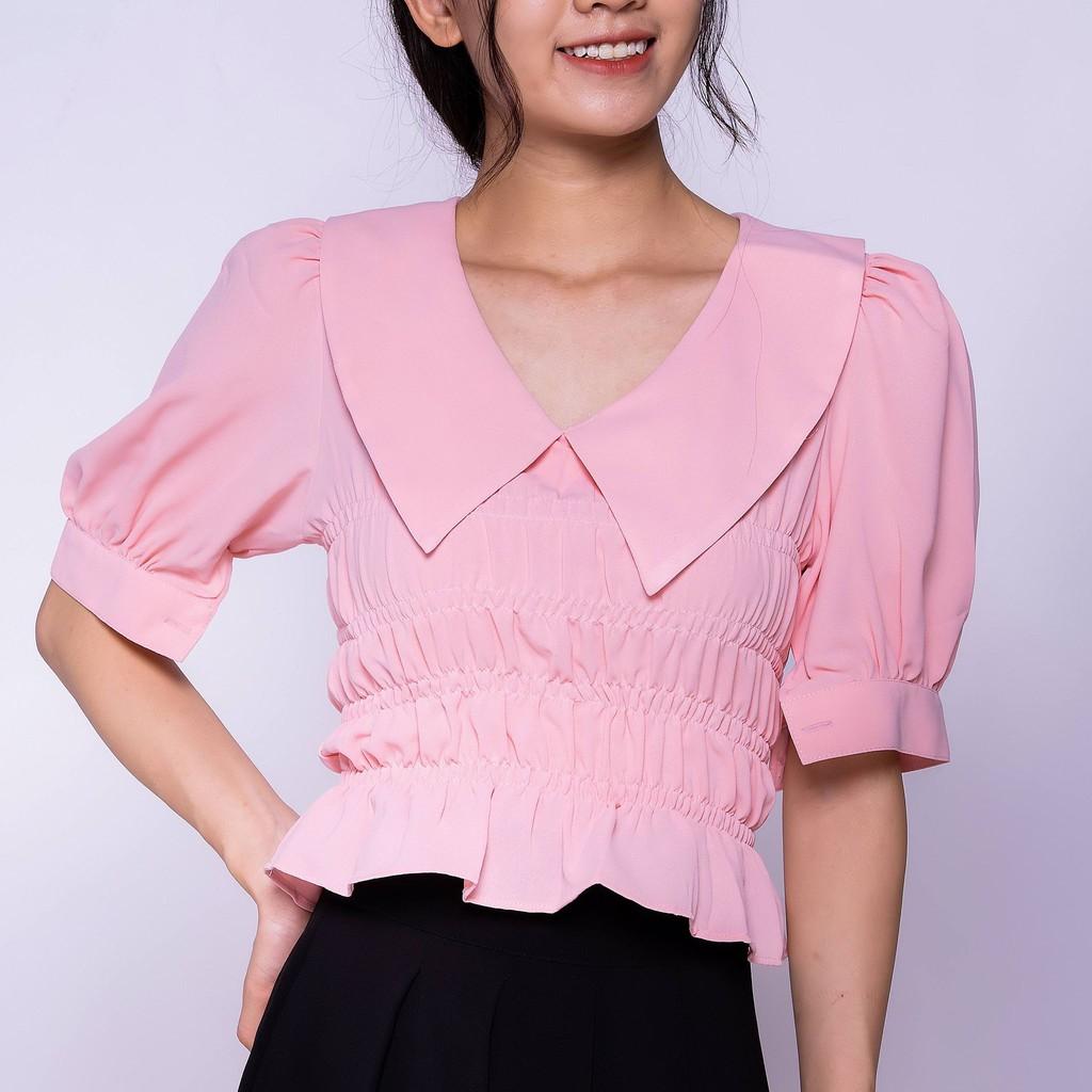 Áo kiểu sơ mi nữ chun eo tay bồng TKFASHION - SMKA85