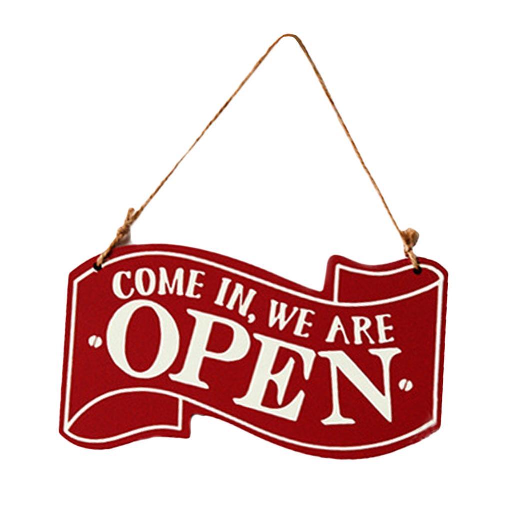 Open Closed Hanging Shop Sign With Hanging Rope For Shop Coffee Restaurant