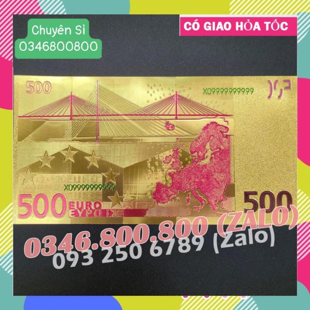 Tờ Tiền Kỉ Niệm 500 EURO Plastic Mạ Vàng Lì Xì Tết May Mắn