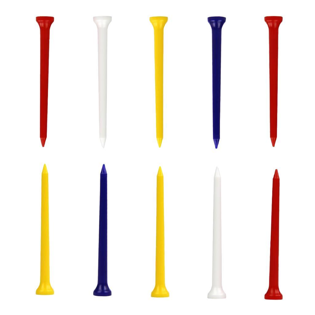 2-4pack 10pcs Unbreakable Golf Tees Professional Plastic Nails Mixed Color 83mm