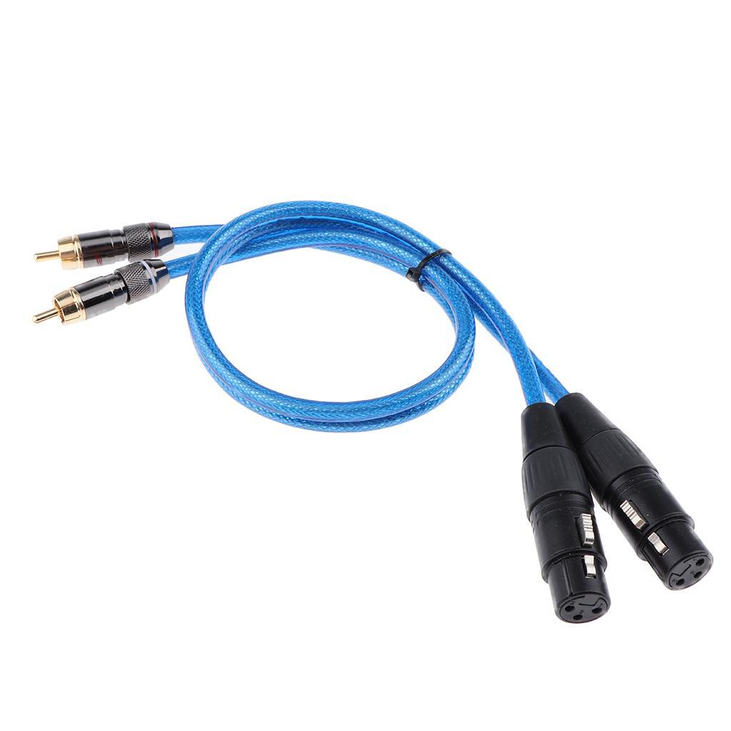 Dual Female XLR to RCA Cable, Heavy Duty 2 XLR Female to 2 RCA Male HIFI Stereo
