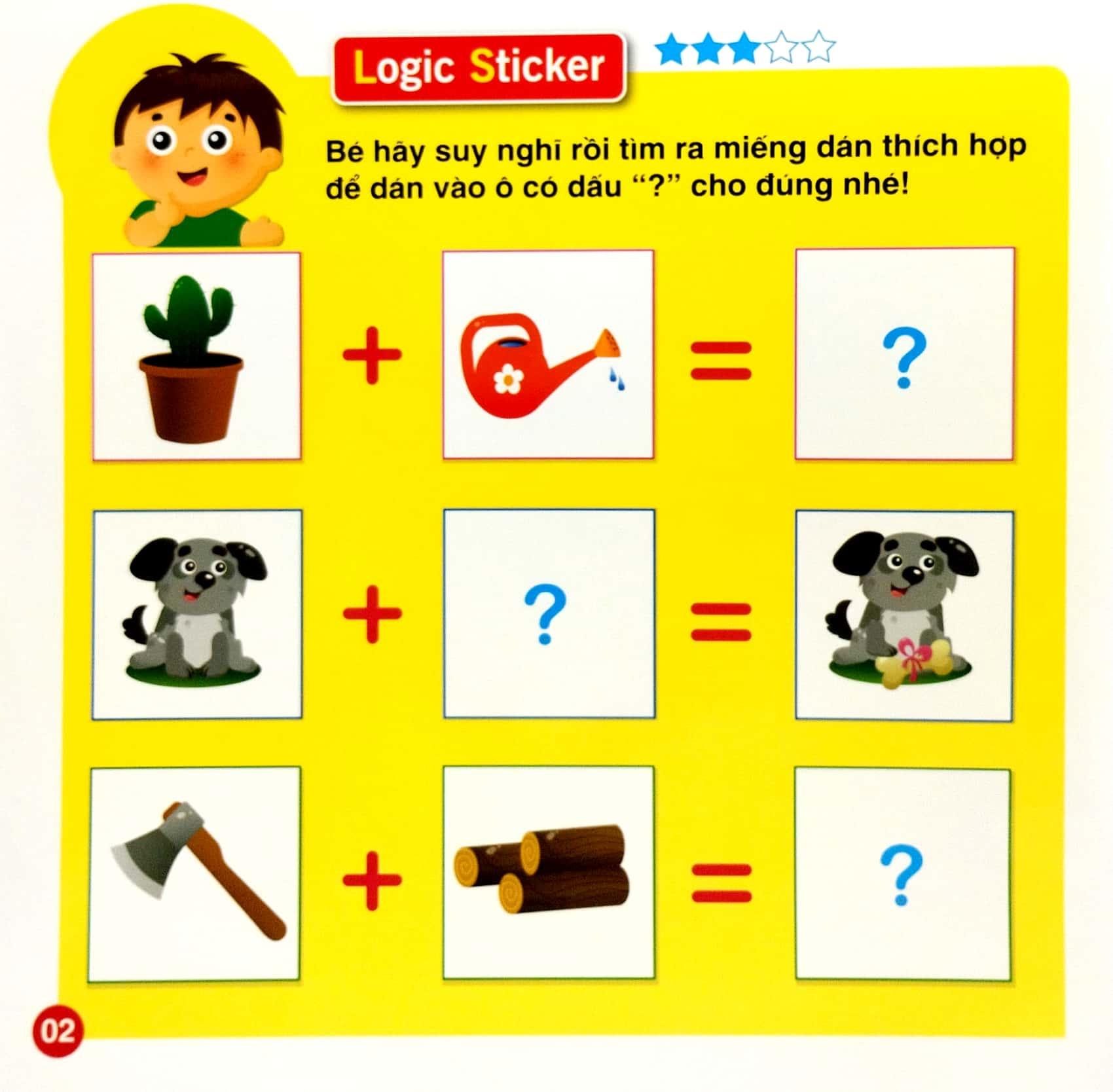Logic Sticker For Kids - Dán Hình Phát Triển Tư Duy Cho Bé - Quyển 1 (Dành Cho Trẻ 2-8 Tuổi)