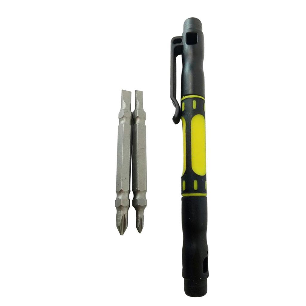 3 x 4 in 1 Bi-Material Multi-Bit Pocket Screwdriver Repair Eyeglass,Laptop