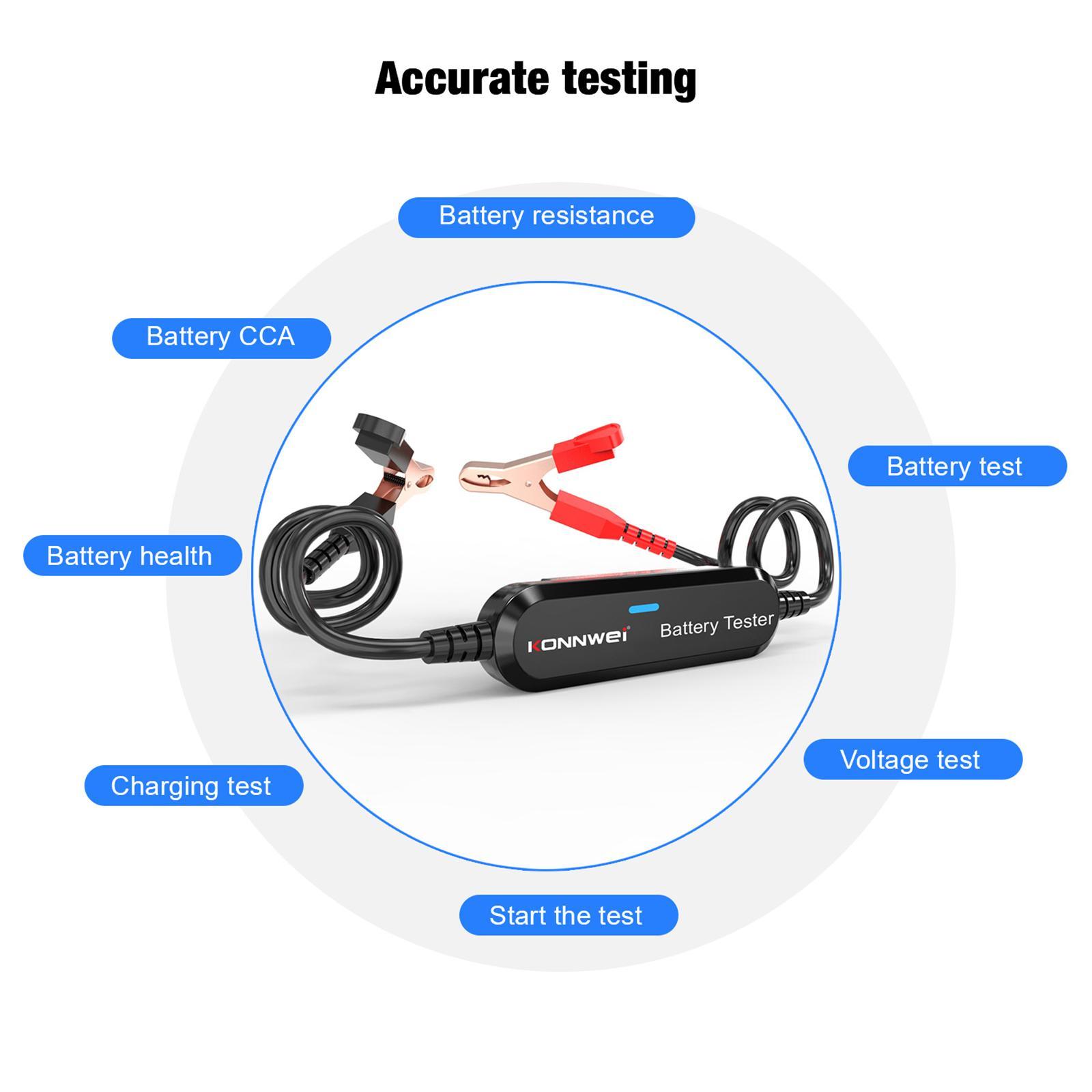 Car Battery Tester, Cranking Charging Analyzer Automotive for Vehicles Motorcycle