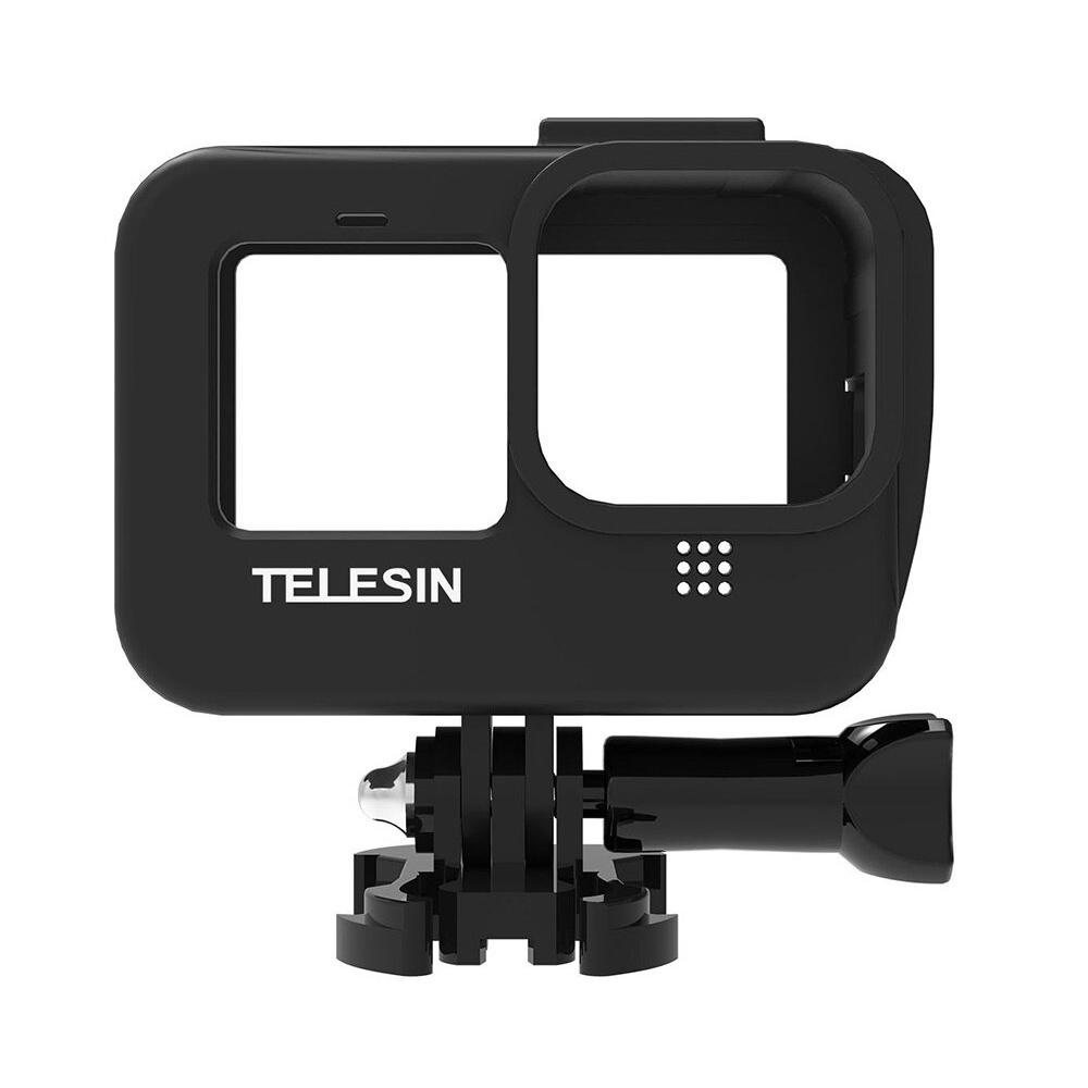 KHUNG BẢO VỆ GOPRO 10 / GOPRO 9 GẮN ĐÈN LED TELESIN - HÀNG NHẬP KHẨU