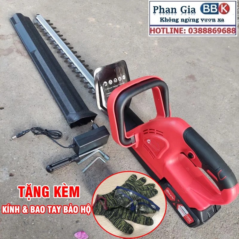 [LOẠI 1] Máy cắt tỉa hàng rào cắt cây cảnh LAPUSEN 199V Chính hãng - Động cơ lõi đồng 100% -1800W chân pin phổ thông 4cm