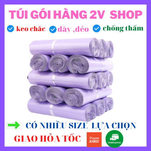 Túi Gói Hàng P.E Có Keo Dán Miệng Tiện Dụng ( 1 cuộn 100 Cái ) Màu Tím Nhạt