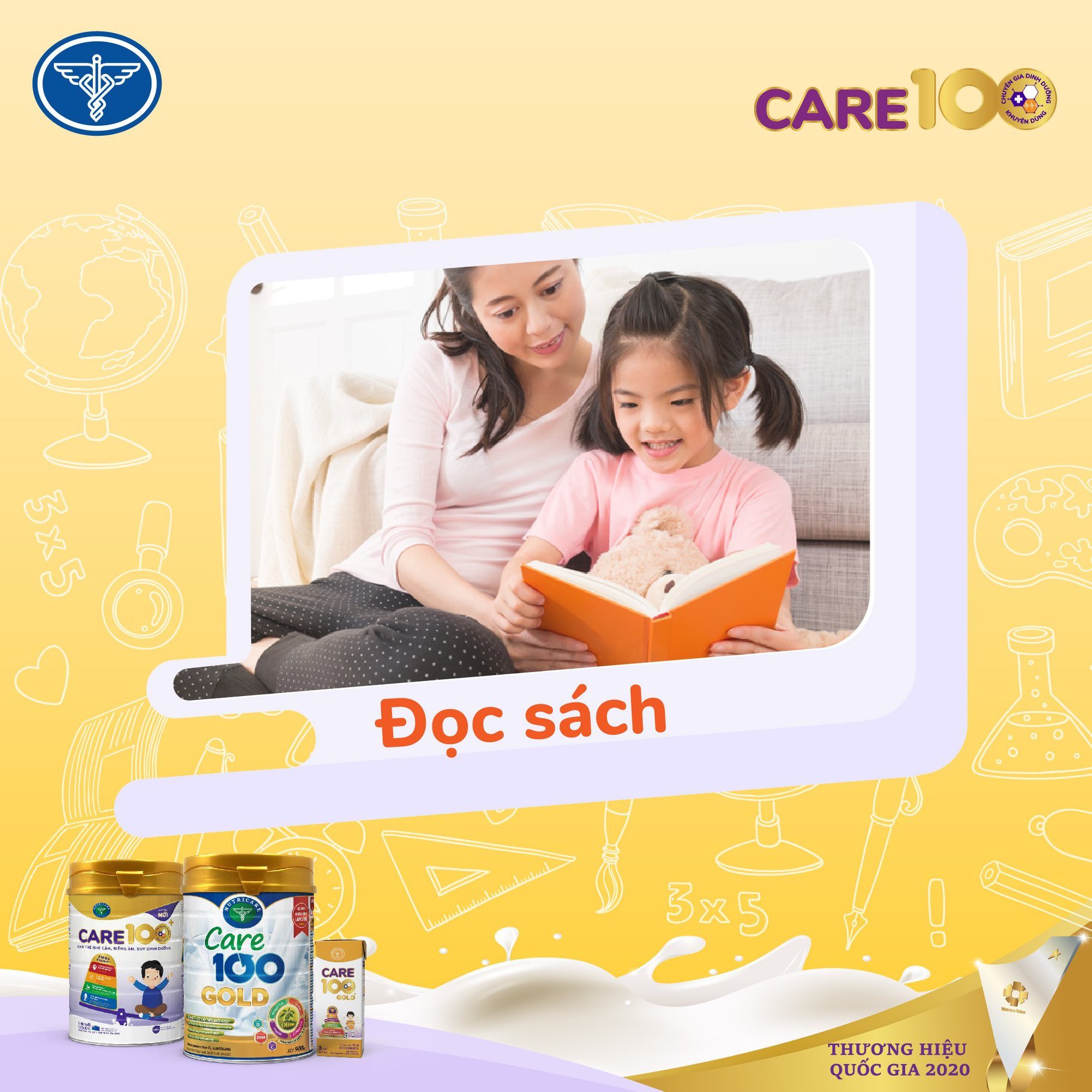 Sữa bột tốt cho bé Care 100 GOLD dành cho trẻ thấp còi, biếng ăn (400g)