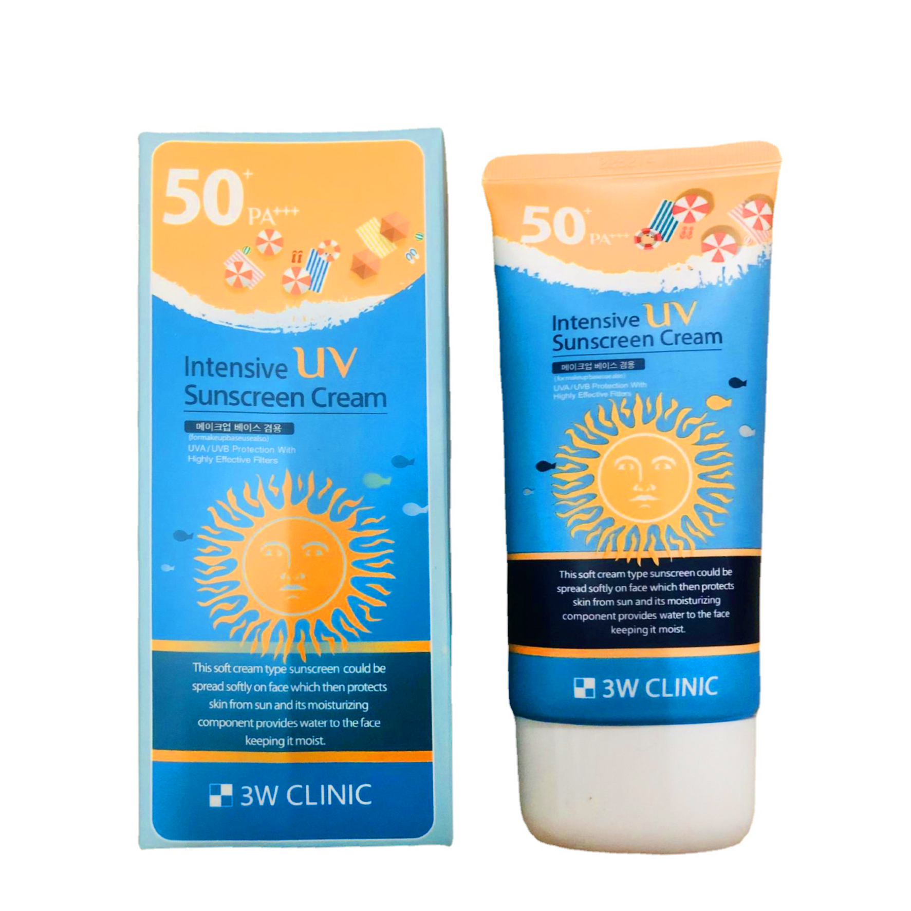 Kem Chống Nắng đi biển 3W Clinic Sunscreen dành cho mọi loại da SPF50 PA+++ Hàn Quốc 70ml