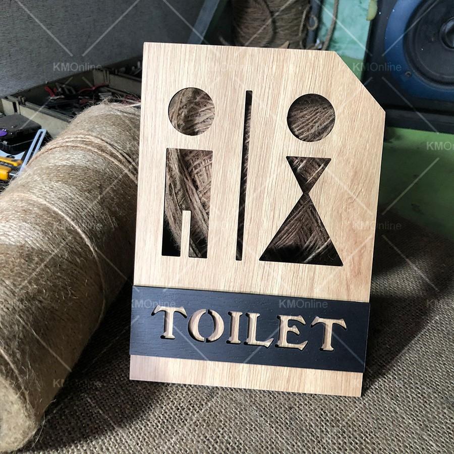 Bảng gỗ toilet trang trí decor cửa nhà vệ sinh chỉ dẫn cho khách hàng