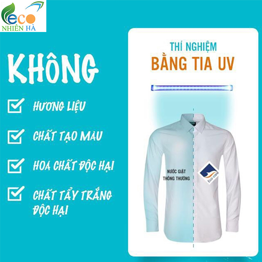 Nước giặt xả ECOCARE 4L tinh dầu bưởi, nước giặt hữu cơ an toàn cho bé, không hại da tay