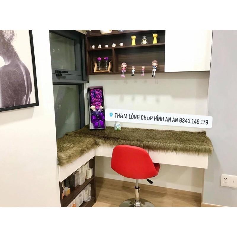 THẢM LÔNG MÀU NÂU CHUỘT LÔNG DÀI