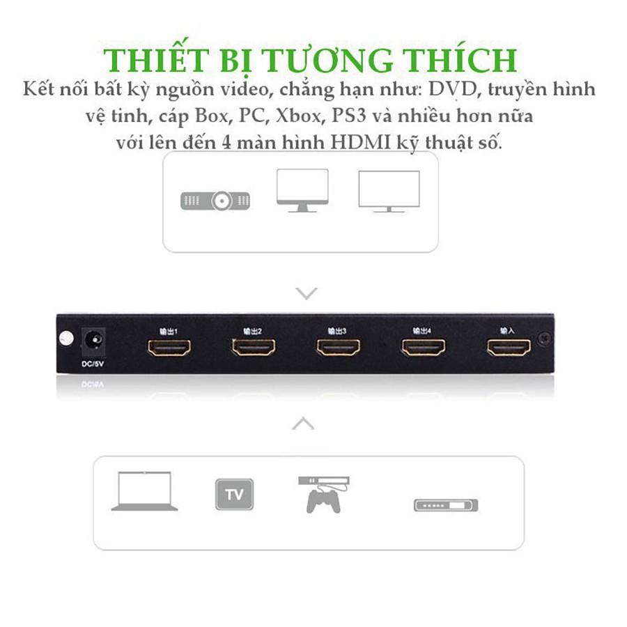 Bộ chia HDMI 1 ra 4 Ugreen 40202 chính hãng- Hàng Chính Hãng