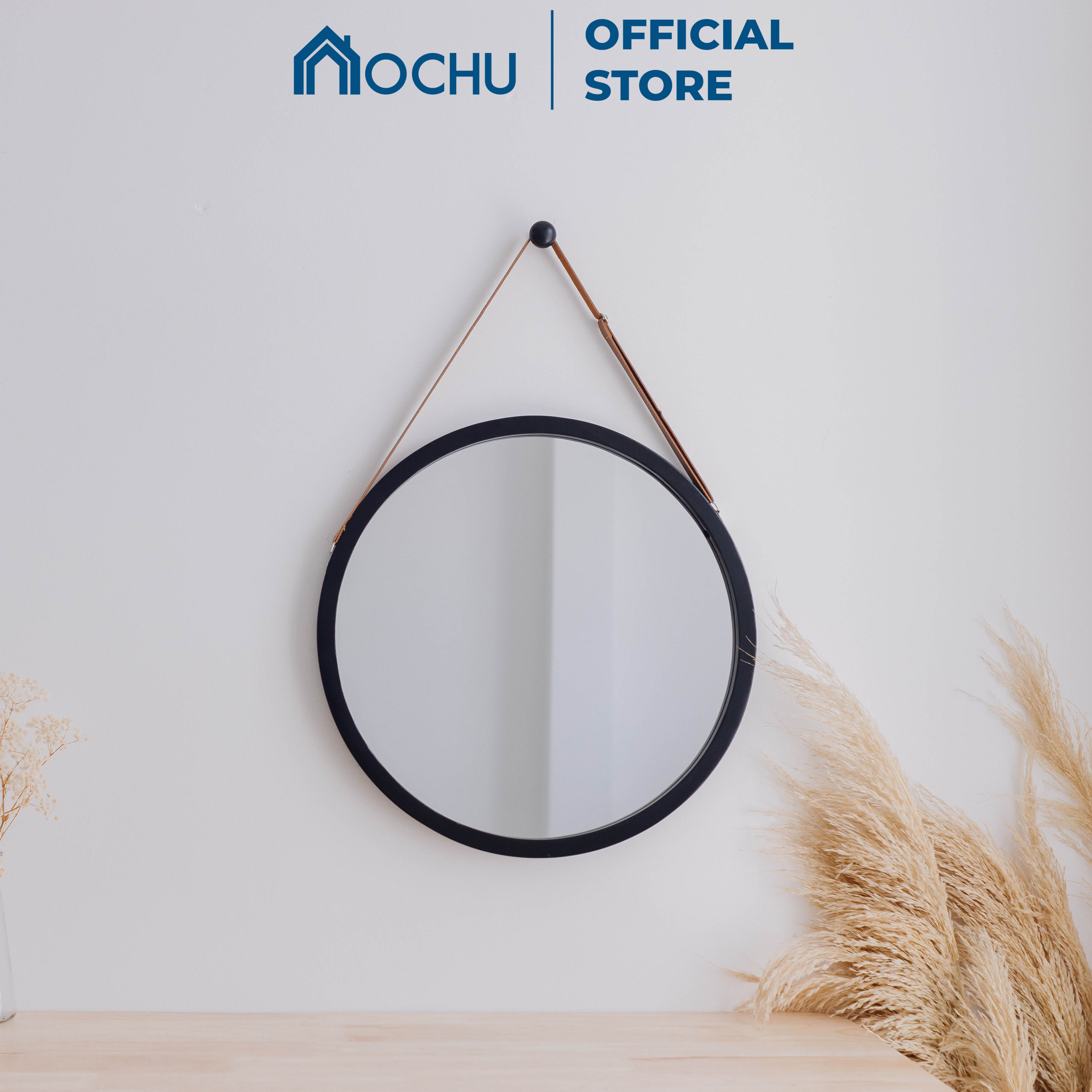 Gương Tròn Treo Tường Khung Gỗ OCHU - Mirror Circle 50