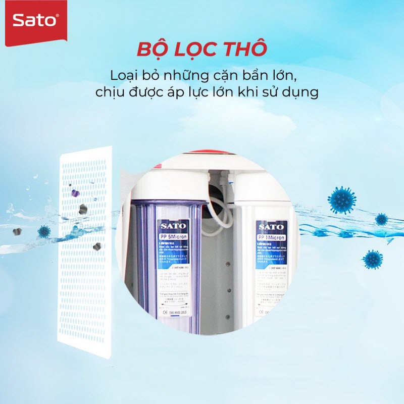 Máy lọc nước SATO KT4810 10 cấp lọc (Không tủ) - Hệ thống 10 cấp lọc mạnh mẽ, thiết kế nhỏ gọn tiện dụng - Miễn phí vận chuyển toàn quốc - Hàng chính hãng