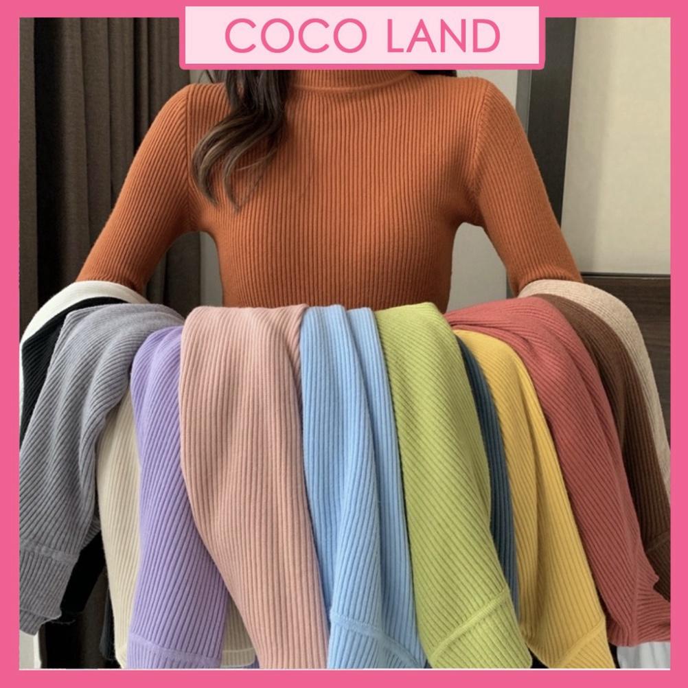 Áo len tăm cổ 3 phân Quảng Châu Trung Quốc co và giãn mềm mại và mượt mà xinh xẻo dễ mặc phối đồ kết hợp A290 coco land