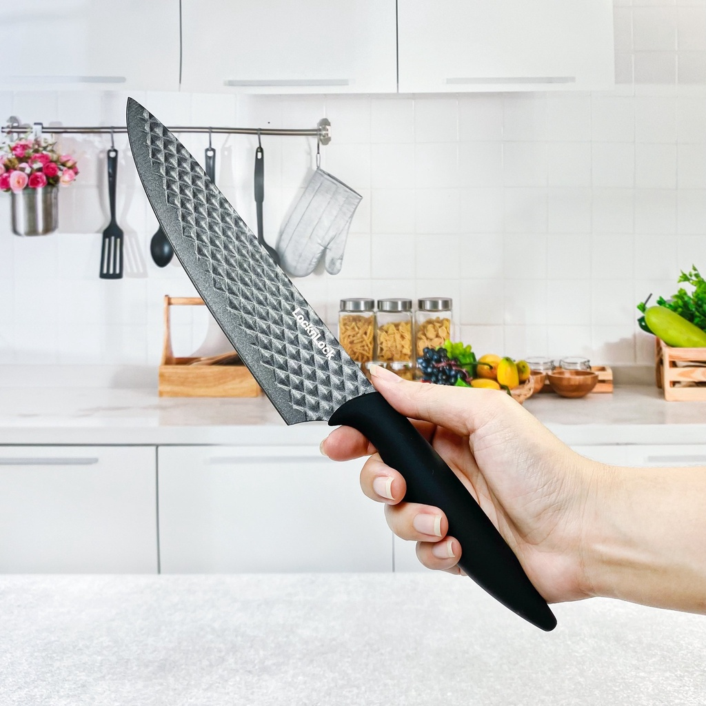 Bộ dao 4 món chống dính LocknLock CKK104S4, Hàng chính hãng, thép không gỉ, 3 dao 1 lưỡi bào - JoyMall