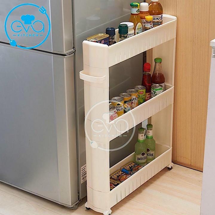 Kệ để đồ đa năng 3 tầng có bánh xe di chuyển - Kệ nhựa 3 tầng có bánh xe