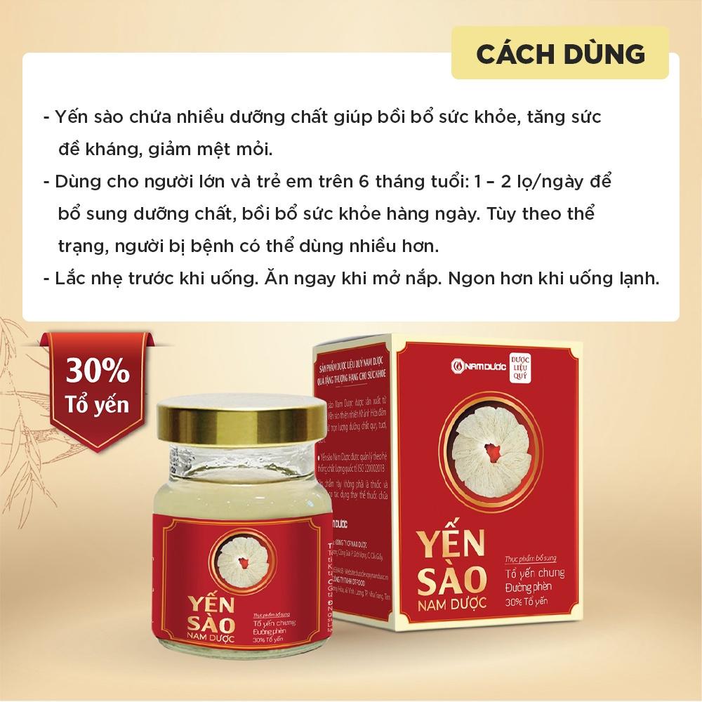 Yến sào Nam Dược 70ml tổ yến chưng đường phèn bồi bổ sức khỏe, tăng sức đề kháng, giảm mệt mỏi