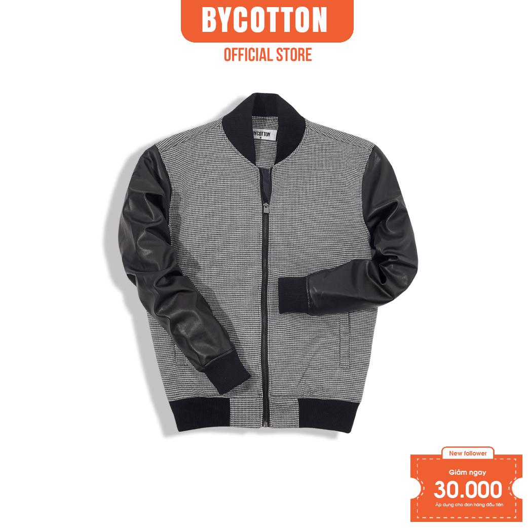 Áo Khoác Nam BY COTTON Patter Mix Leather Jacket Bomber