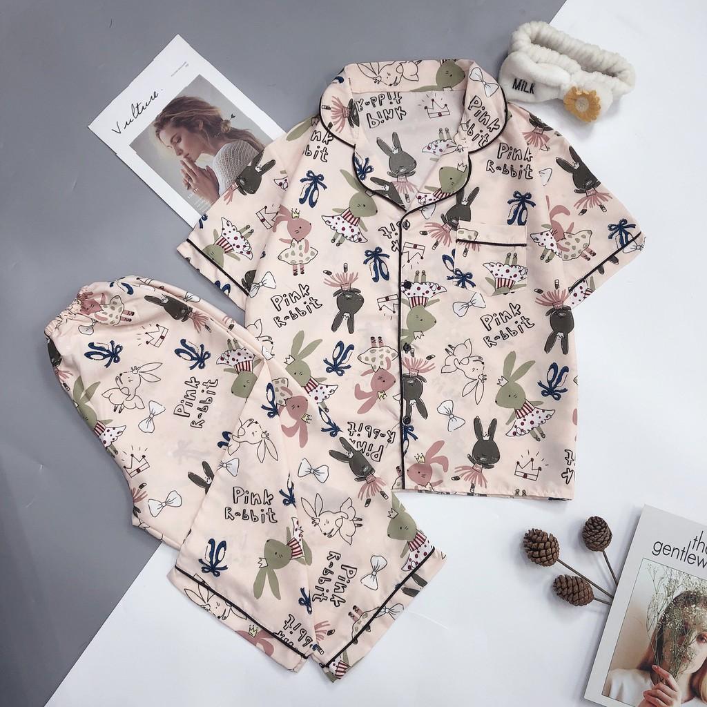 -Bộ Đồ Ngủ Pijama Tay Ngắn Quần Lửng