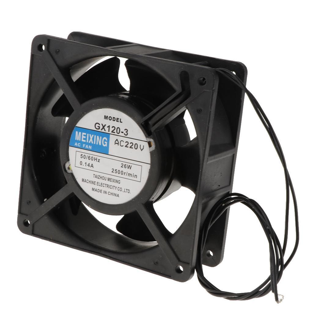2Pcs Welding Fan 220V 50Hz 26W Miniature Cooling Fan Bare Wire No Interface Black