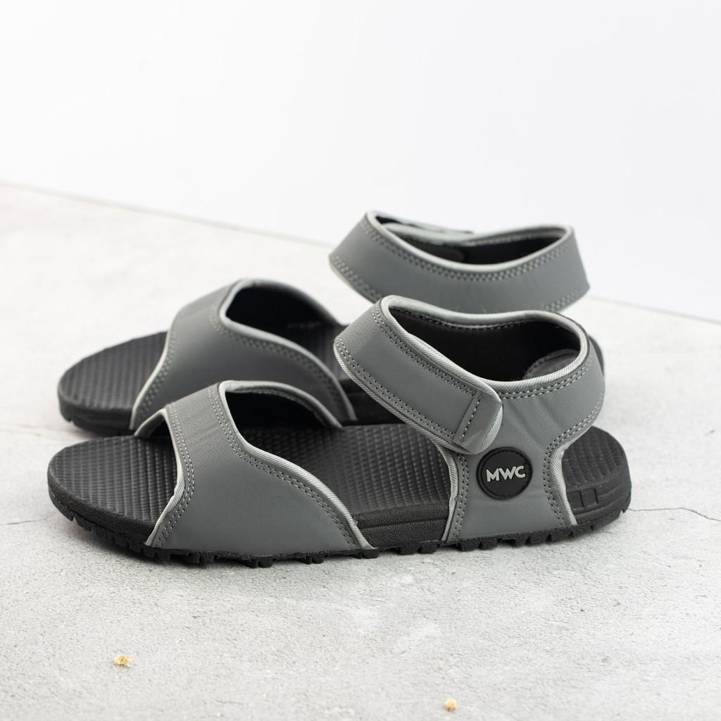 GIÀY SANDAL NAM MWC - SANDAL QUAI NGANG 2 MÀU ĐEN XÁM ĐẾ CAO NĂNG ĐỘNG - NASD- 7027