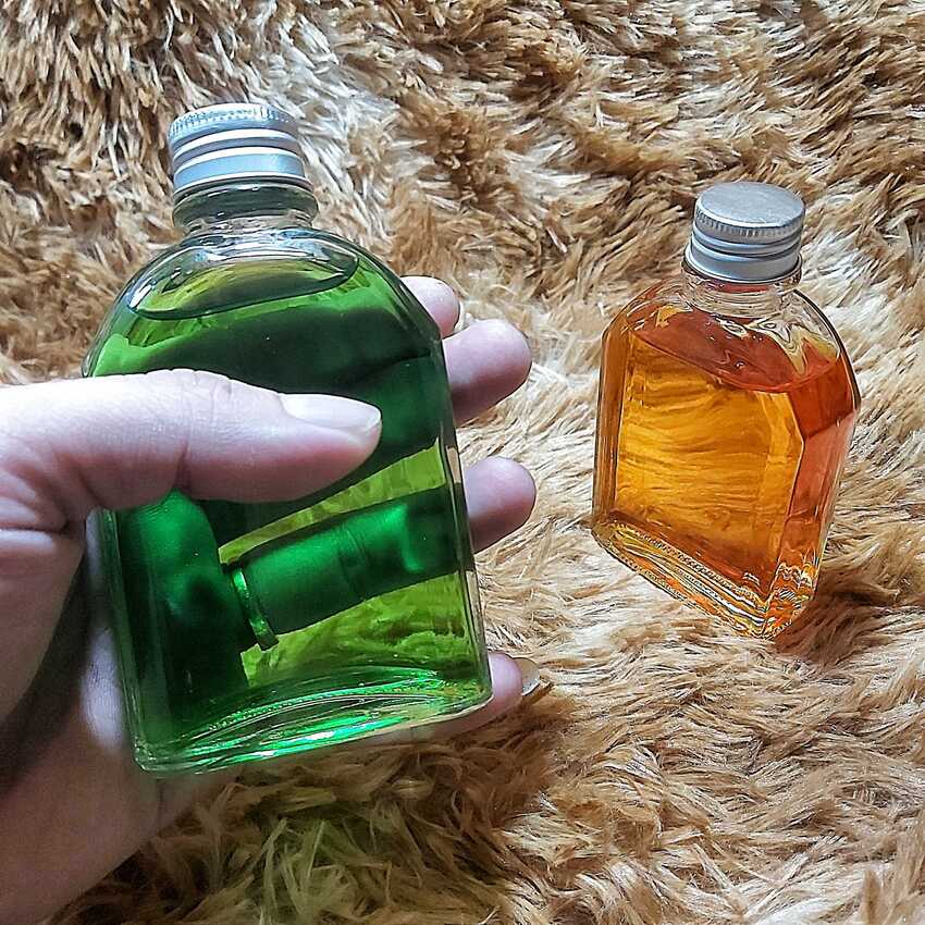 Chai Thủy Tinh Mini 100ML cao cấp vuông vát vai kiểu dẹt – nắp nhôm - Chai Thủy Tinh 100ML – Chai Thủy Tinh Nhỏ trong suốt