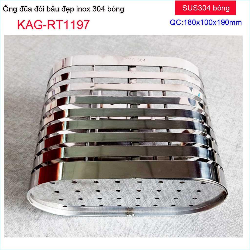 Ống đựng đũa Inox 304 không gỉ, ống đũa nhà bếp Inox SUS304, ống đũa cao cấp nam dẹt KAG-RT1197