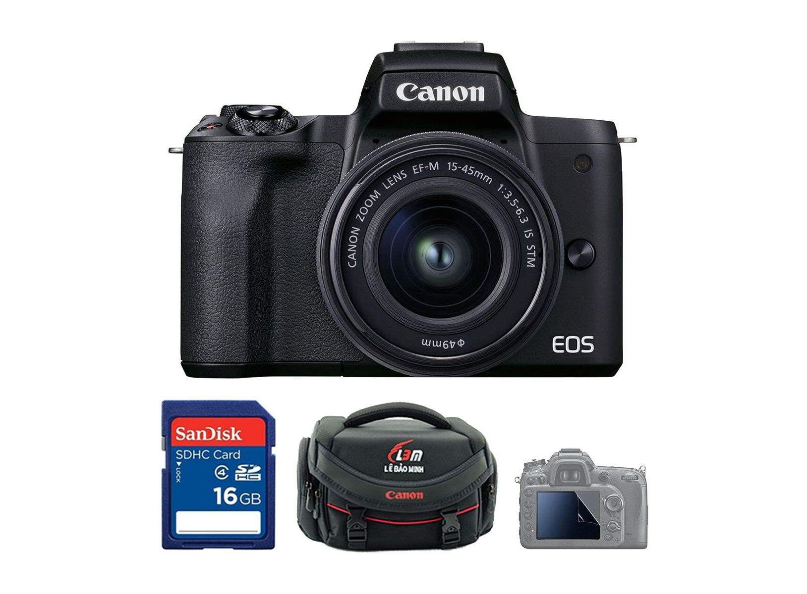 Canon EOS M50 Mark II + Kit 15-45mm (Đen/Trắng) (Hàng Chính hãng Lê Bảo Minh)