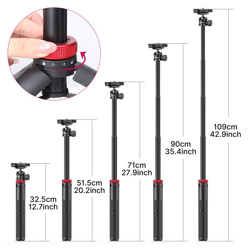 Ulanzi MT-44 Mở rộng giá đỡ ba chân phát trực tiếp Chân máy 42 inch có giá đỡ gắn điện thoại Chụp dọc điện thoại Chân máy ảnh DSLR Màu sắc: Trắng
