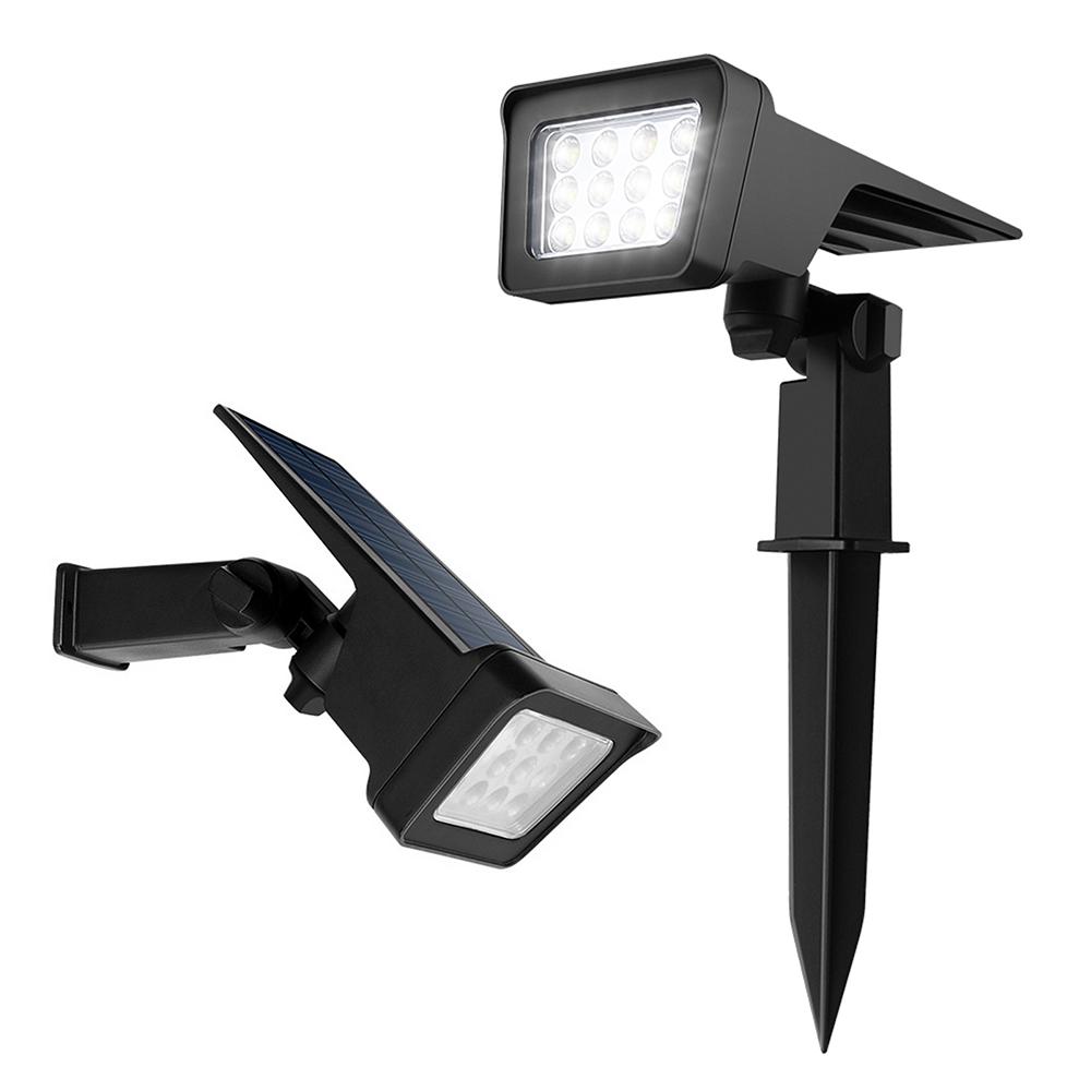 Đèn chiếu tiểu cảnh năng lượng mặt trời với 12 hạt đèn LED cung cấp ánh sáng LED sáng. Tích hợp pin sạc 2200mAh để lưu trữ năng lượng