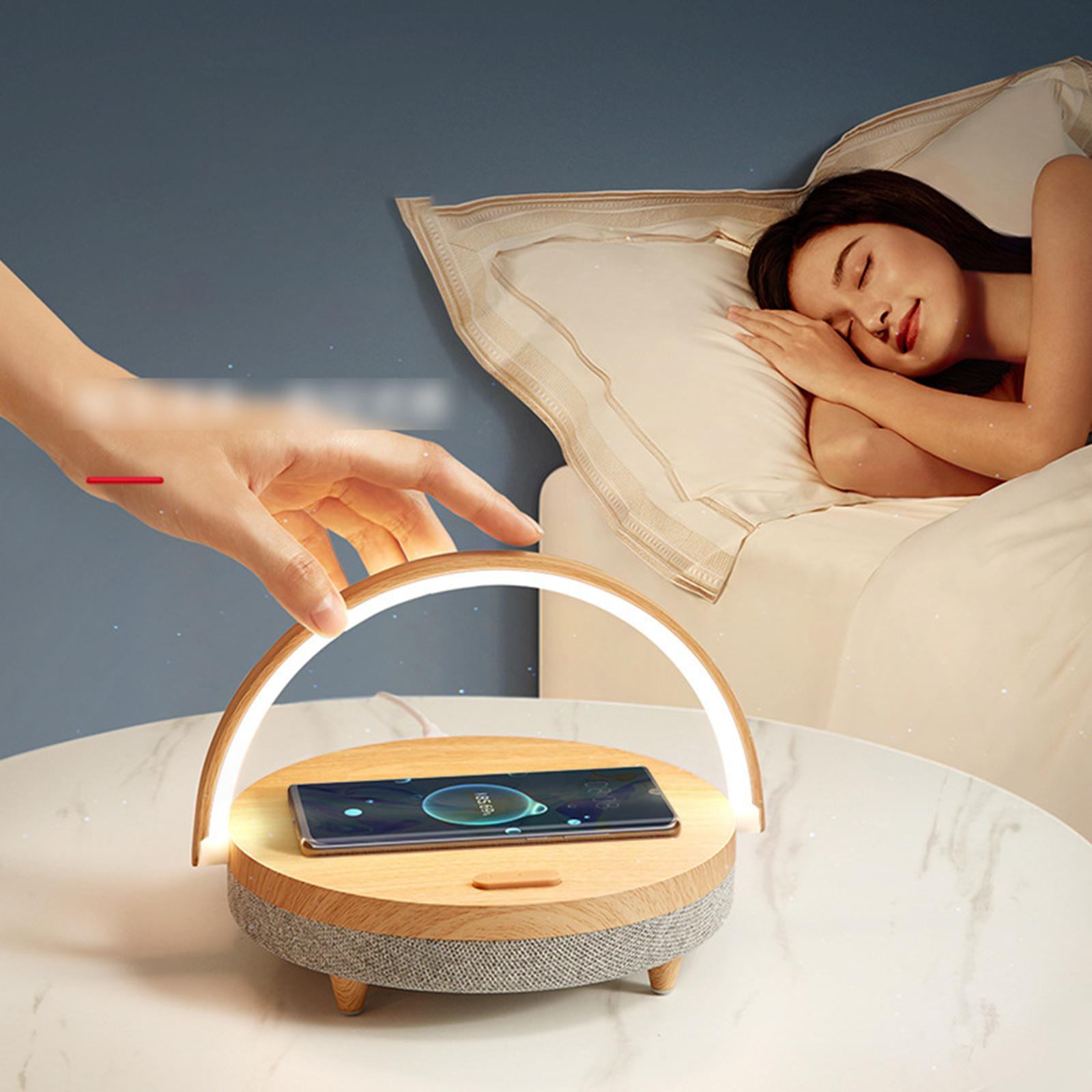 LED Night Light with Wireless Charger Adjustable Phone Holder Bedroom
