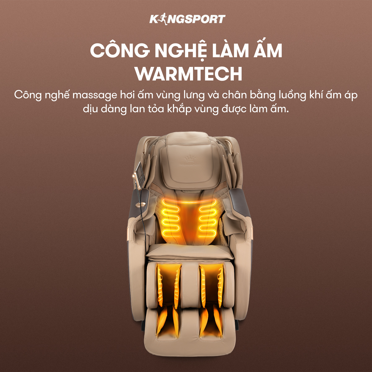 Ghế massage toàn thân Kingsport G85 con lăn di động 3D, con lăn bắp chân chuyên biệt, công nghệ ion âm