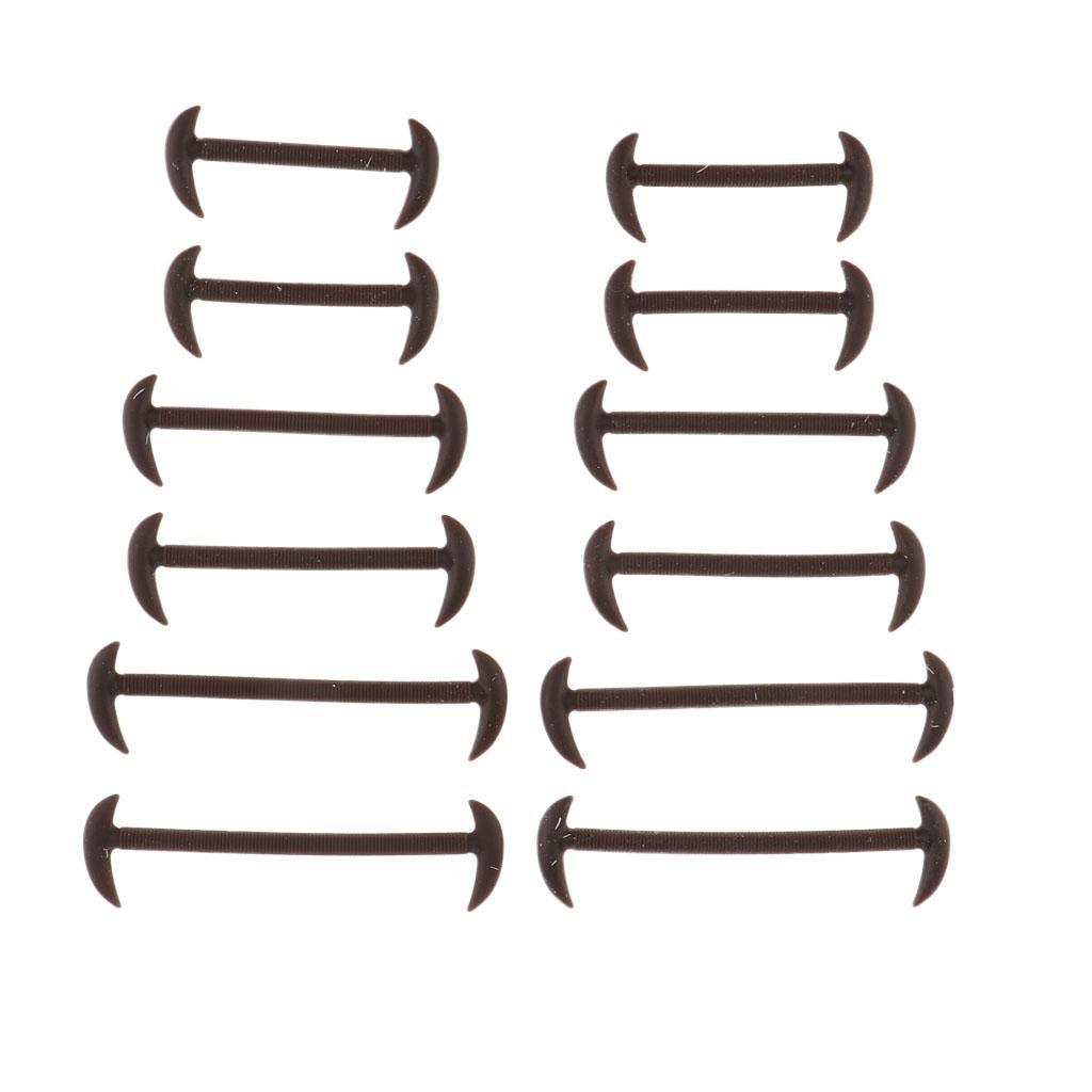 24 Pieces Adults Easy No Tie Shoelaces Elastic Silicone Round Shoe Laces