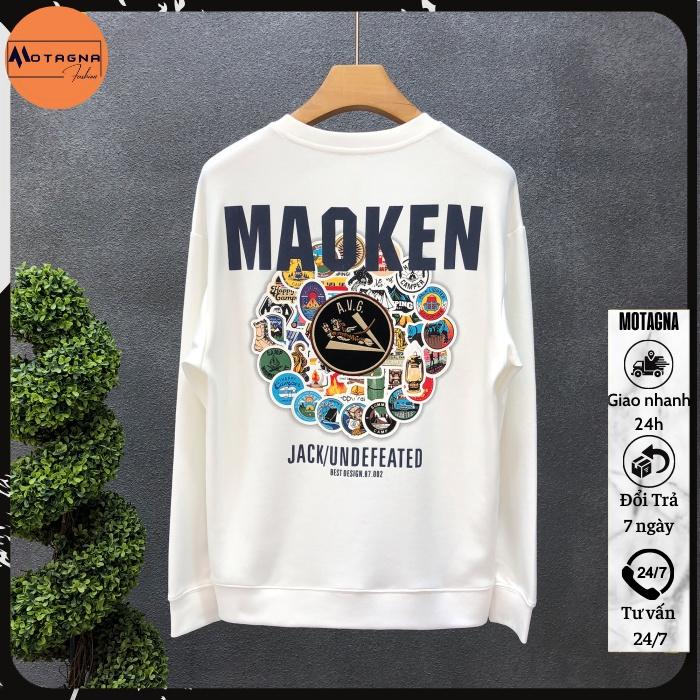 Áo sweater nam dáng ôm, Áo sweater chất đẹp kiểu dáng Hàn Quốc in MAKEN mã NZ632