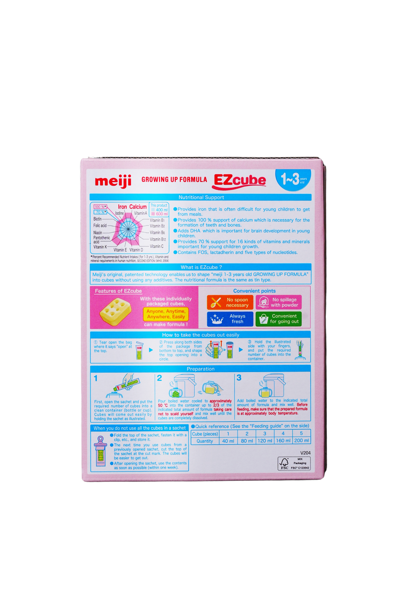 Combo 2 hộp Sản phẩm dinh dưỡng Meiji Growing Up Formula EZcube - Nhập khẩu chính hãng (560g)