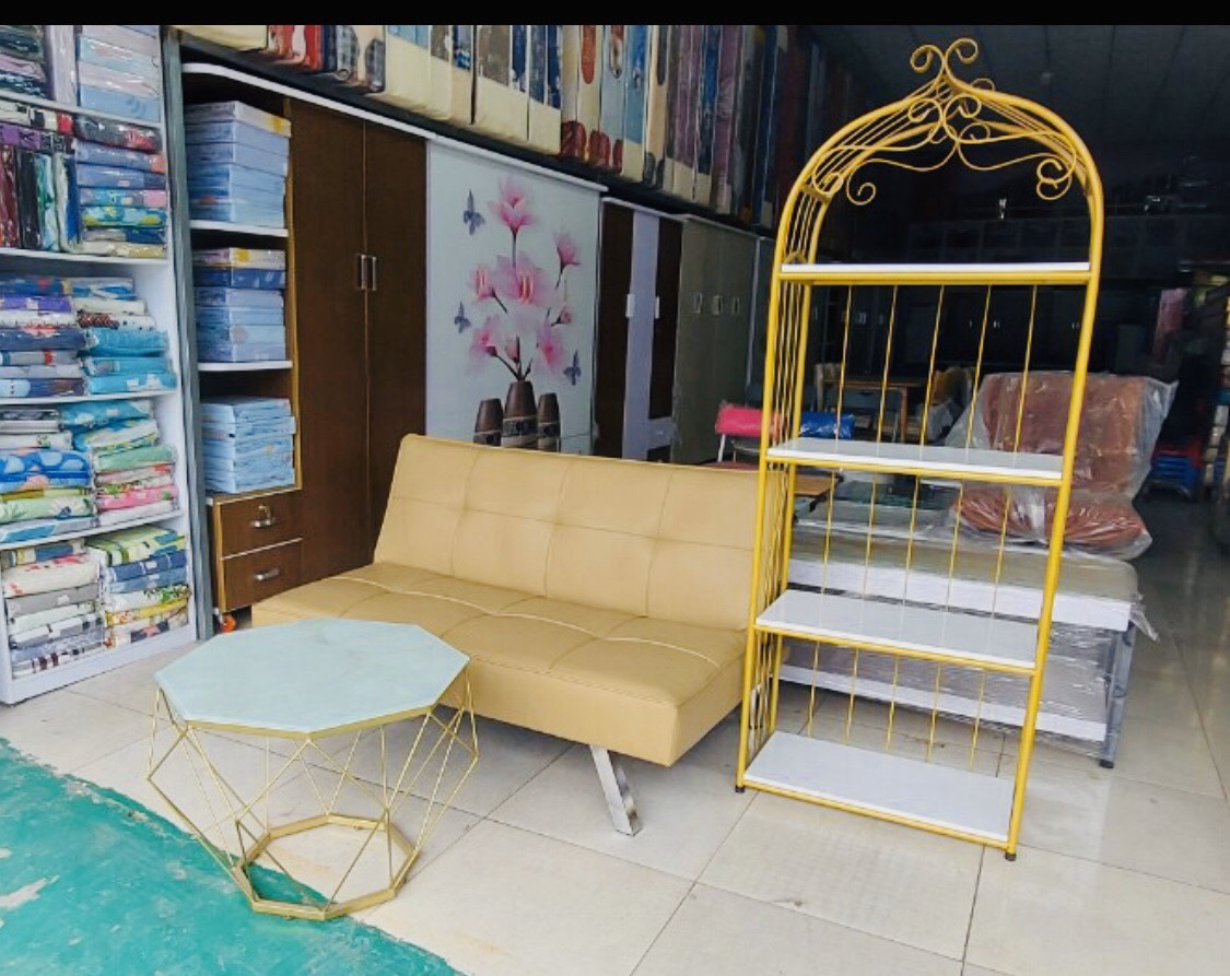 Combo sofa bàn kệ Prince, Sofa giường 1m2, bàn kim cương và kệ đa năng 4 Tầng Juno sofa