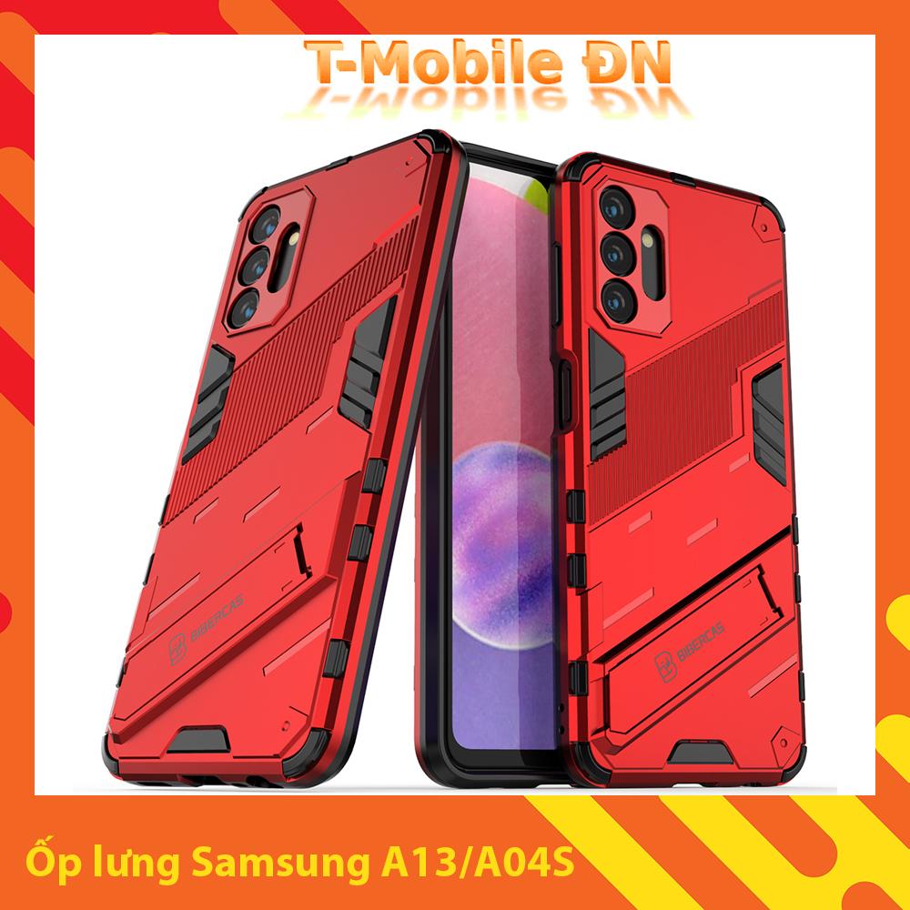 Ốp lưng cho Samsung A04S A13, Ốp chống sốc Iron Man PUNK cao cấp kèm giá đỡ cho Samsung A04S A13