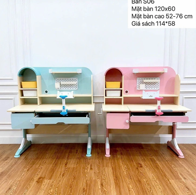 Bàn học sinh thông minh đa năng, nâng hạ tay quay, điều chỉnh góc nghiêng, chống lóa Tundo CTS06 ngang 120cm