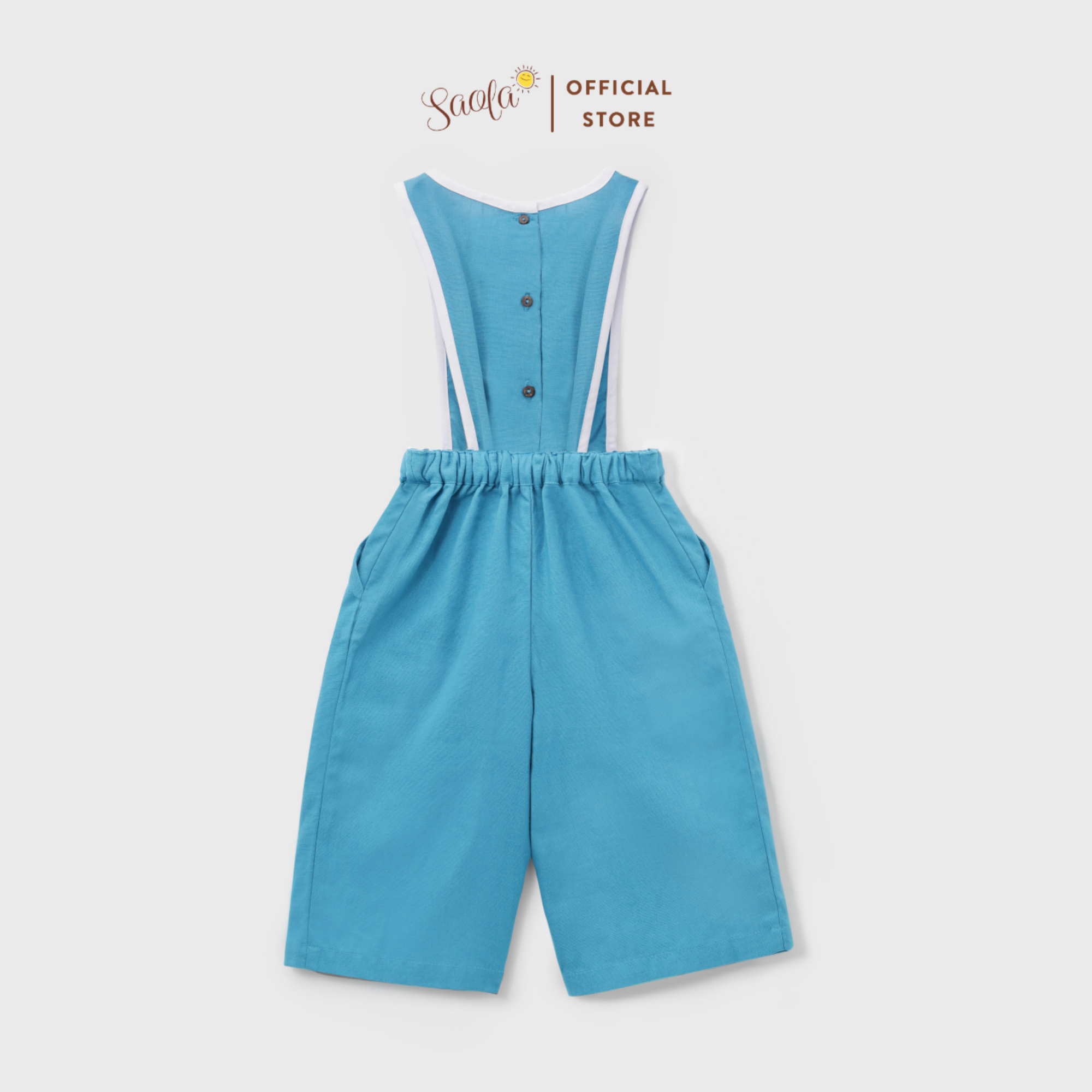 Quần Yếm Lửng Linen Phong Cách Vintage Hàn Quốc - OLWEN OVERALLS - PAL002 - SAOLA KIDS CLOTHING