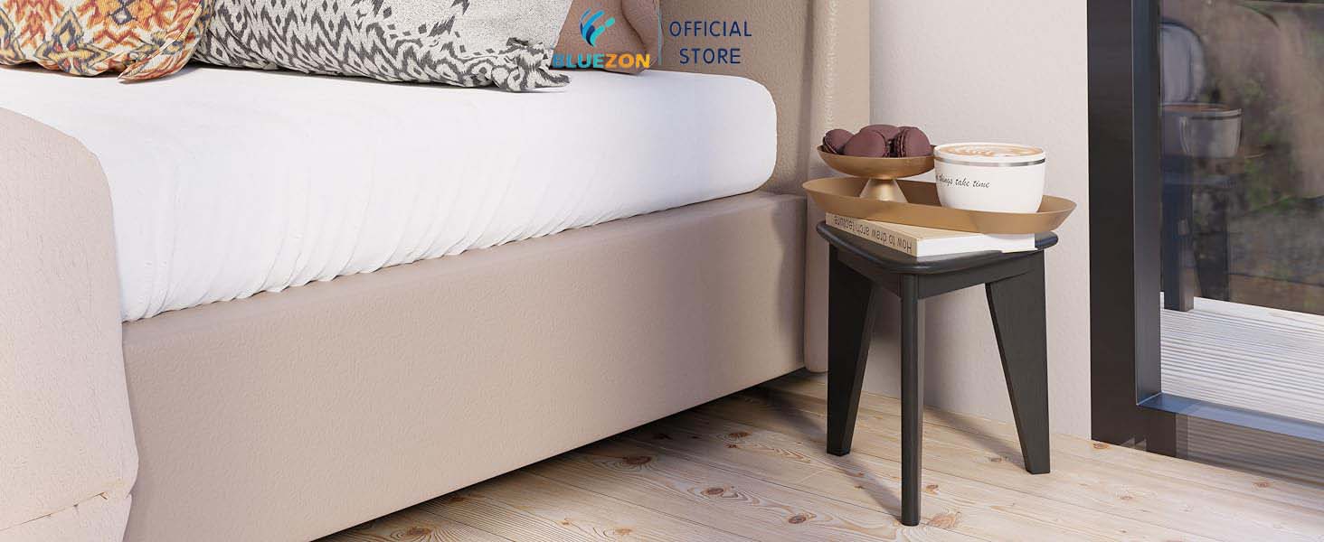 Ghế gỗ 3 chân BLUEZON cao 30.5cm, ghế đôn gỗ phong cách cổ điển